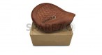 For Royal Enfield Shotgun 650 Genuine Leather Front Rider Seat Brown - SPAREZO
